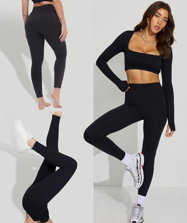 High Waisted Leggings for Women - Soft Opaque Slim Tummy Control Printed Pants for Running, Cycling, and Yoga | Shaheer Deals - Image 2