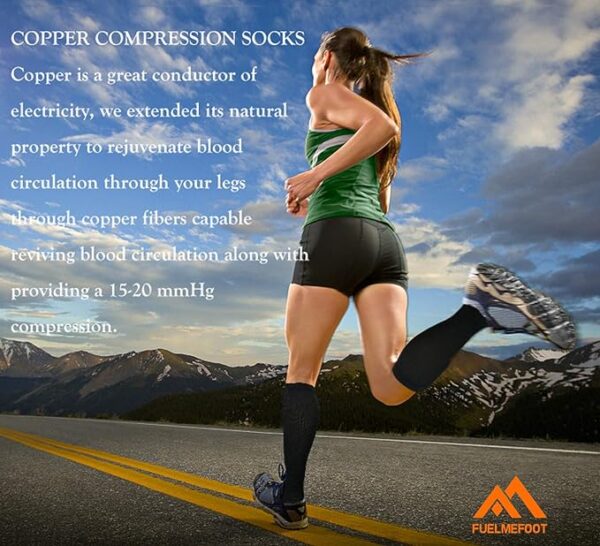 Limited time deal with 23 percent savings-23% 3 Pack Copper Compression Socks - Image 3