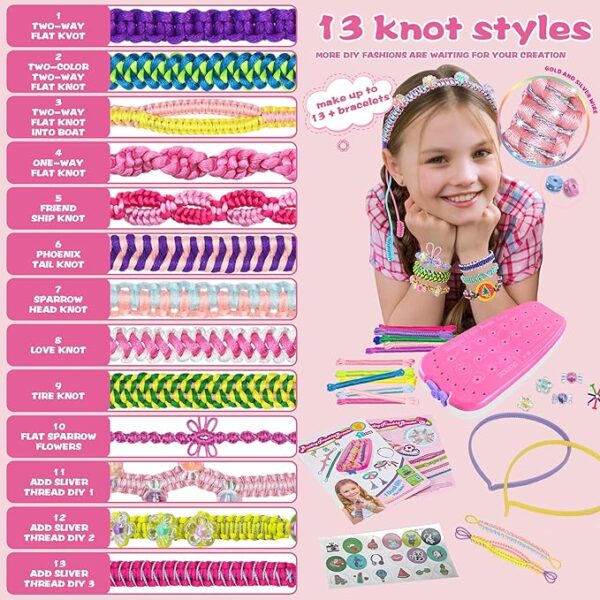 Friendship Bracelet Making Kit for Girls – Arts and Crafts Kit for Kids Ages 7-16 | Jewelry Making Kit with Creative Gift Ideas | Perfect Christmas & Birthday Gifts for Girls Ages 7-13 | Shaheer Deals - Image 2