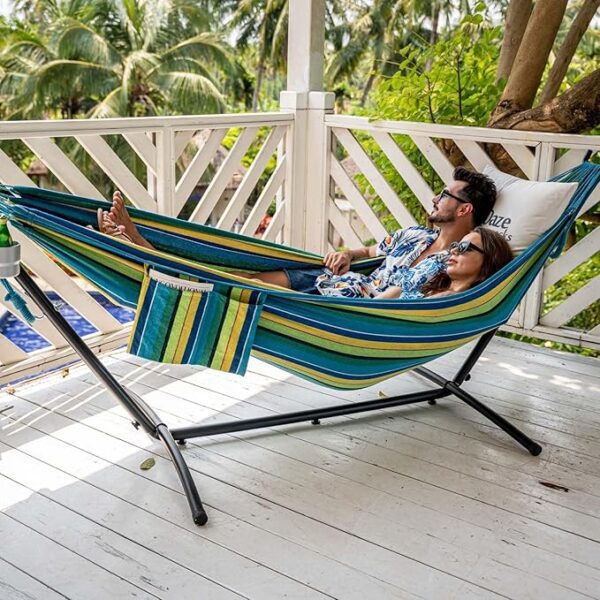Limited time Deal -14%OFF Double Hammock with 9FT Space Saving Steel Stand - Image 3