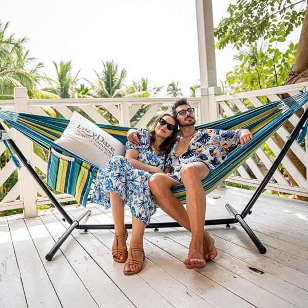 Limited time Deal -14%OFF Double Hammock with 9FT Space Saving Steel Stand - Image 2